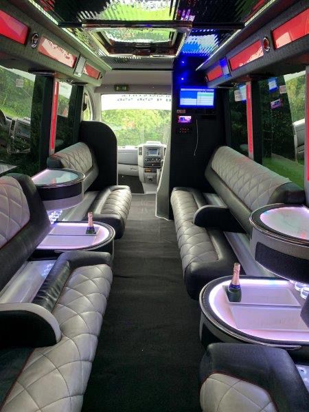 interior of party bus